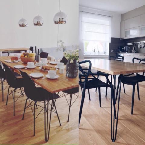 Hairpin leg dining tables